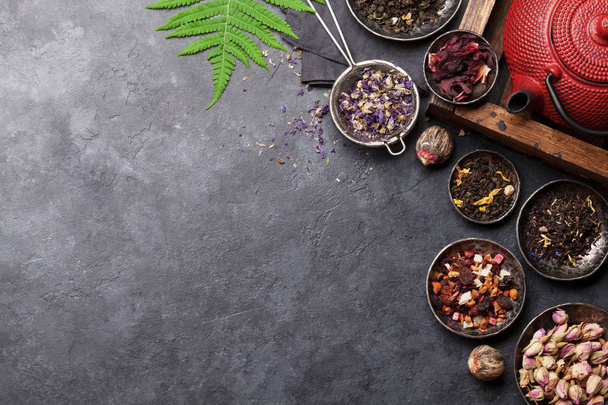 Set of herbal and fruit dry teas - Fotografie, Obrázek