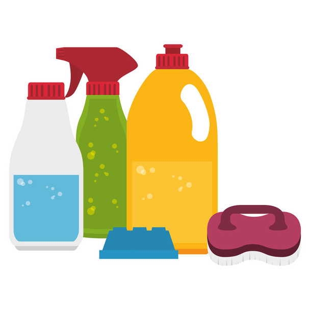 laundry and housekeeping products - Vector, Image