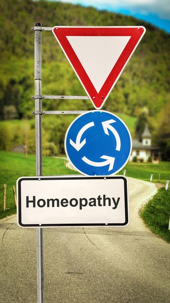 Señal de calle para la homeopatía
 - Foto, Imagen