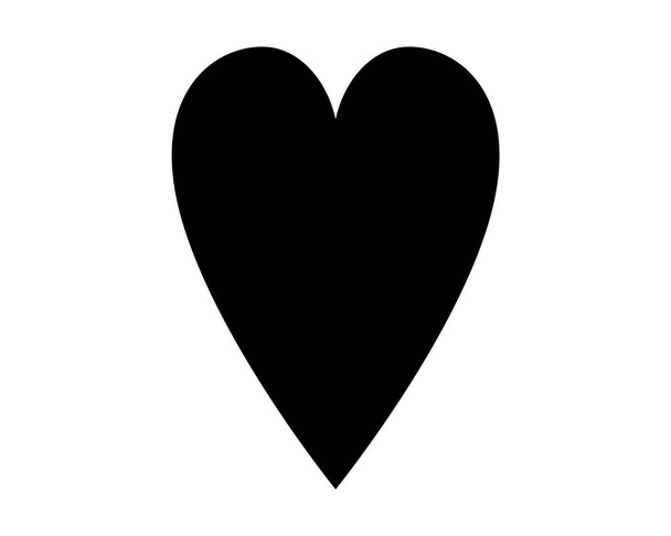愛の心のベクトルアイコン黒のシルエットは、白いバックグレッグに隔離 - ベクター画像