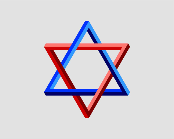 Jewish Star of David icon. Vector six pointed stars symbol. - Vector, Image