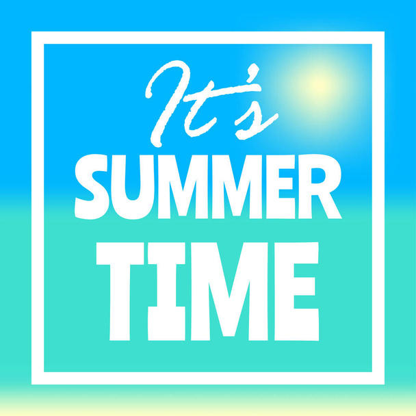 Summer time banner, flyer or poster. Vector illustration. - Vektor, kép