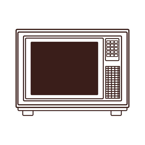 Antiguo televisor aislado en blanco y negro
 - Vector, imagen