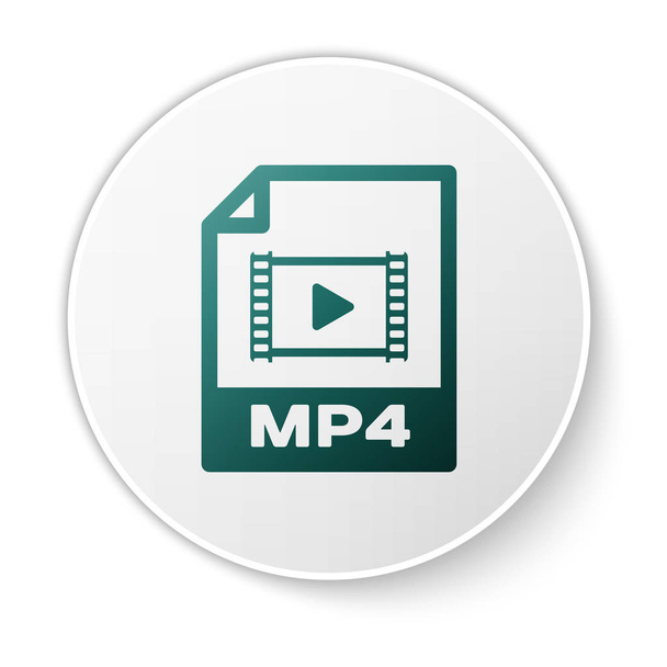 grüne mp4-Datei Dokument-Symbol. herunterladen mp4-Taste Symbol isoliert auf weißem Hintergrund. mp4-Dateisymbol. weißer Kreis-Knopf. Vektorillustration - Vektor, Bild