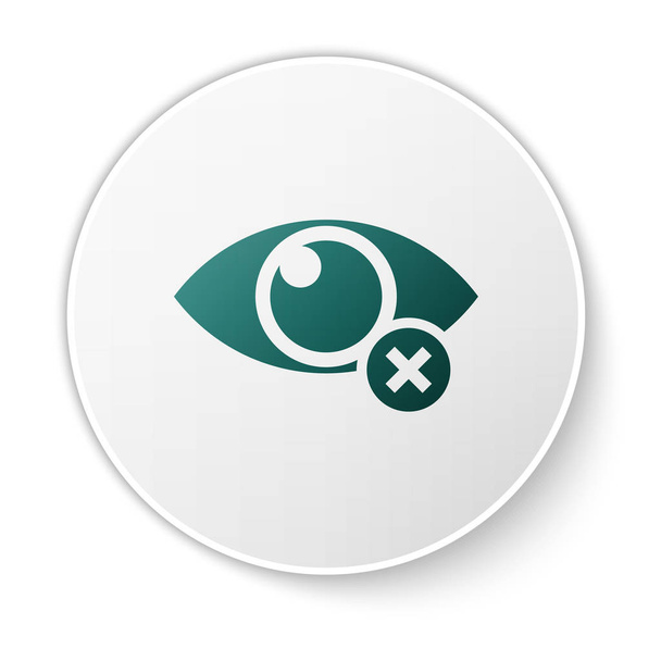 Groen onzichtbaar of verberg icoon geïsoleerd op witte achtergrond. Witte cirkel knop. Vector illustratie - Vector, afbeelding