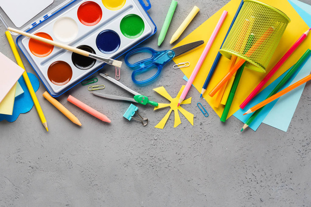 Colorful stationery supplies for school and children creation. - Foto, immagini
