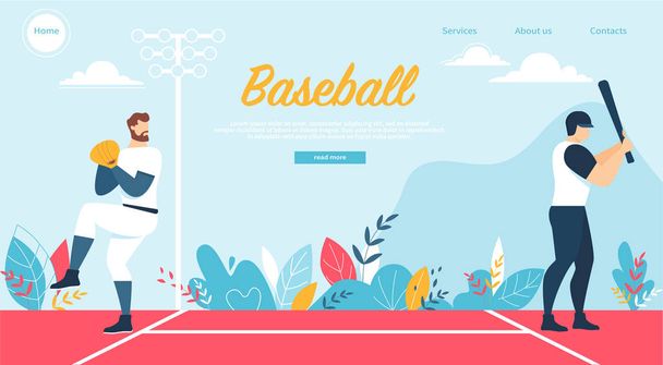 Béisbol en competición de campeonato, juego de deporte
 - Vector, Imagen