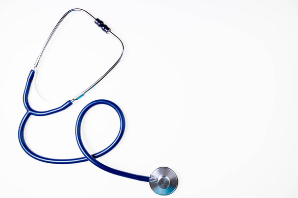 Stethoscope on white background. Doctor equipment. Medical background. Medicine, medical examination, health care concept. Copy space - Photo, Image
