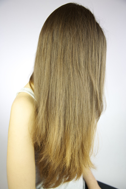 Head with long beautiful hair posing - Photo, Image