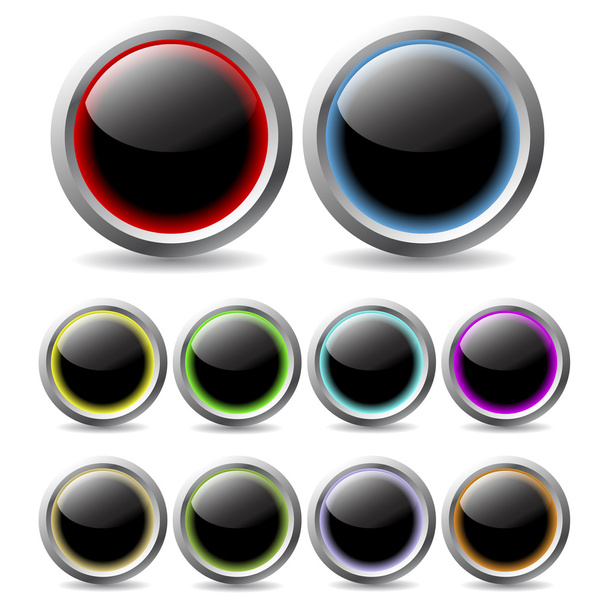 Glowing buttons - Vector, Image