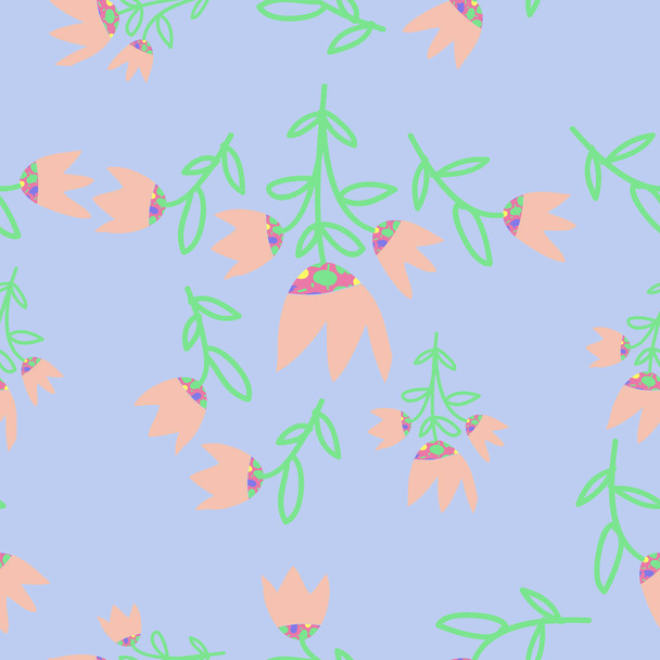 Seamless pattern of abstract bell flowers - Foto, imagen