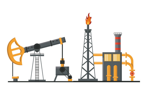 Εργοστάσιο πετρελαιομηχανών - Διάνυσμα, εικόνα