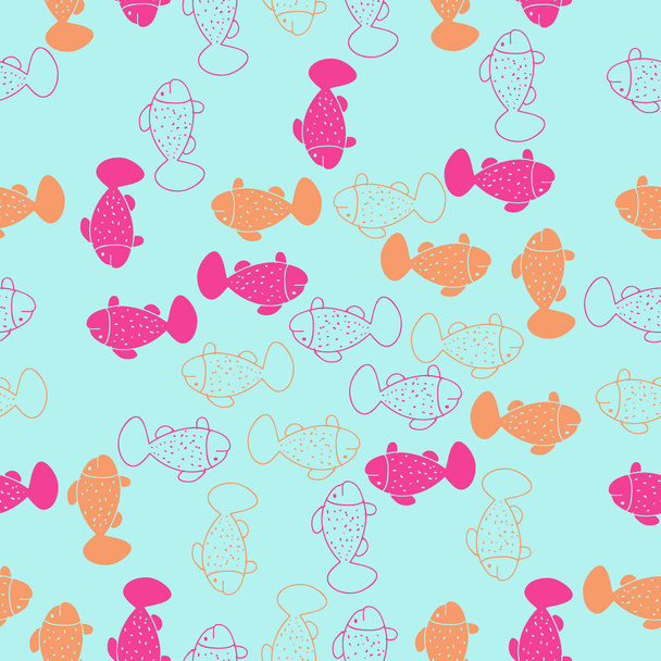 Seamless pattern of abstract colorful fishes - Фото, зображення