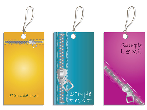 Zippered labels - Vector, Image