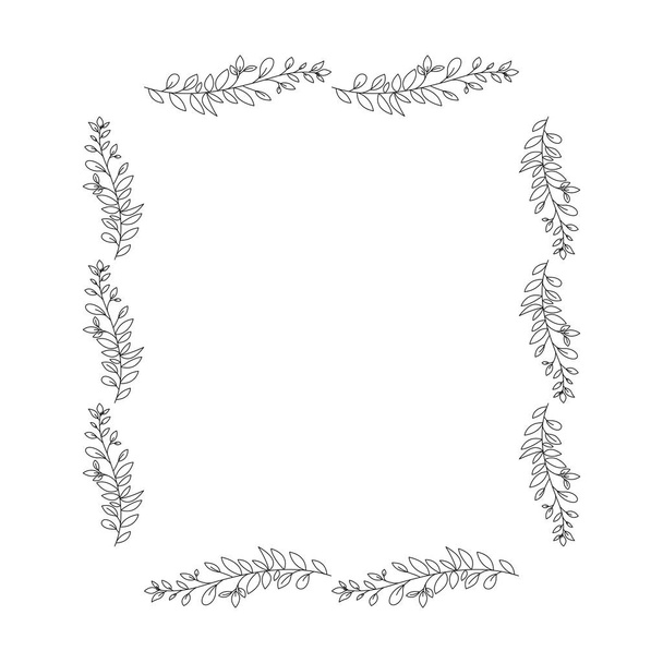 leafs square frame decorative - Vector, afbeelding