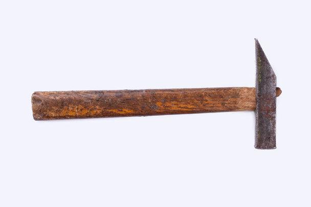 Old hammer isolated on a white background. - Photo, Image