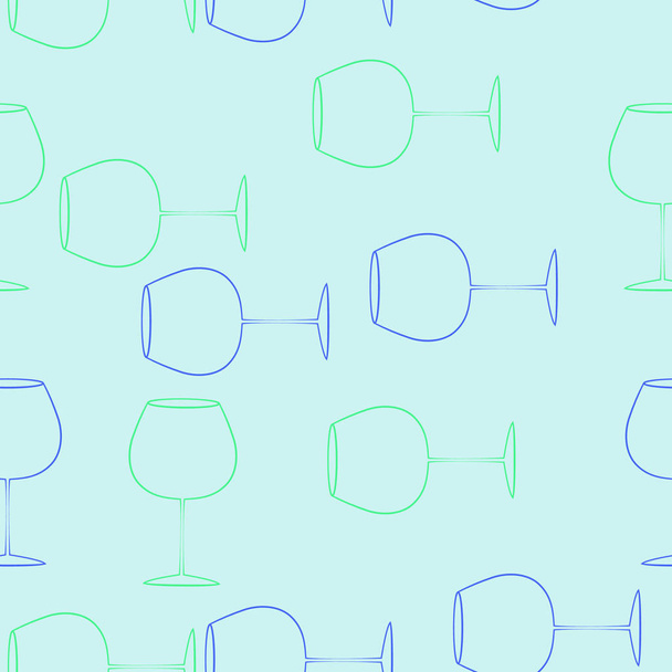 Seamless pattern of abstract colorful wine glasses - Zdjęcie, obraz