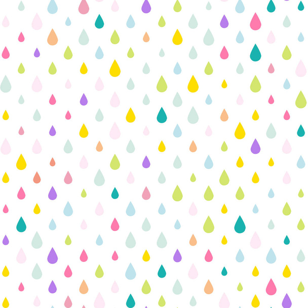 Unicorn Tears/ Water drops/ Rain drops background, seamless colorful pattern in vector eps 10. - Vektör, Görsel