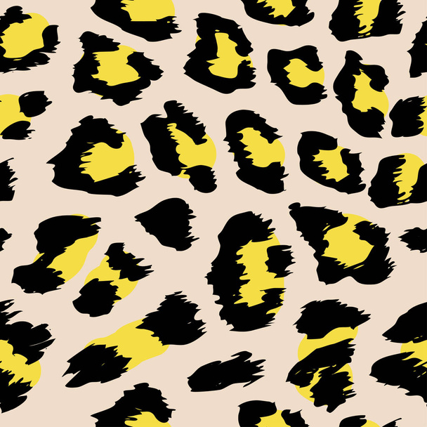 Leopard pattern design - funny  drawing seamless pattern. Lettering poster or t-shirt textile graphic design.  - Vektor, Bild