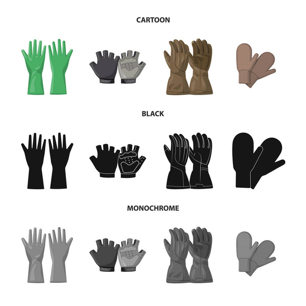 Ізольований об'єкт рукавички та зимовий логотип. Колекція рукавичок та обладнання Векторні ілюстрації
. - Вектор, зображення