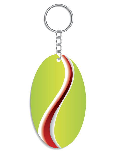 Green keyholder with red and white strip - Vector, Image