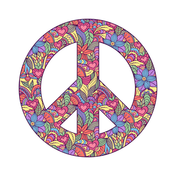 Vredessymbool op witte achtergrond - Vector, afbeelding