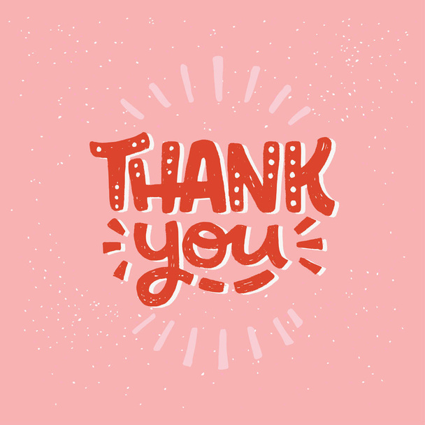 Thank You hand lettering phrase - Vector, Image