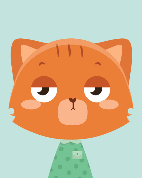 Cute orange cat. - Vektor, kép