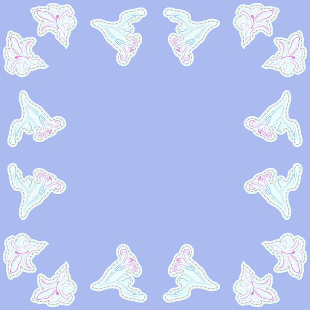 nahtloses Muster abstrakter Lilienblüten - Foto, Bild