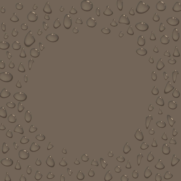 Transparent water drops round frame or border - Vector, Image