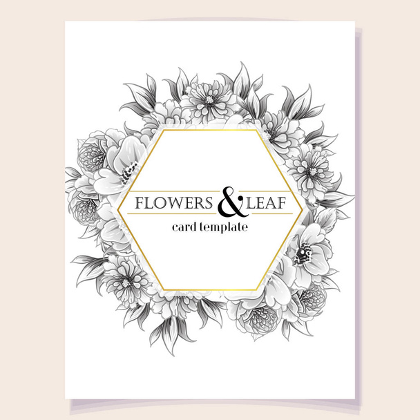 vector ilustración de tarjeta de invitación de colores, patrón de flores de estilo vintage
 - Vector, imagen