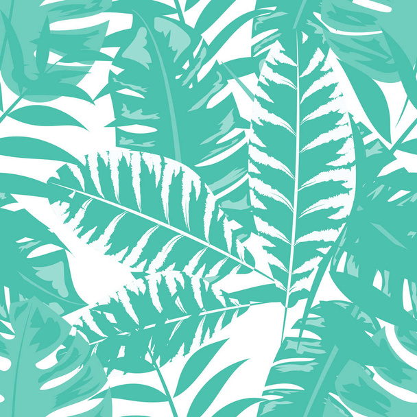 Tropical leaf floral seamless pattern. - Vector, Imagen