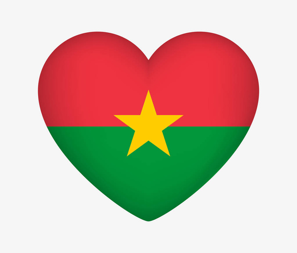 Серцем формується Національний прапор прапора Буркіна-Фасо. Я люблю свою співпрацю - Вектор, зображення