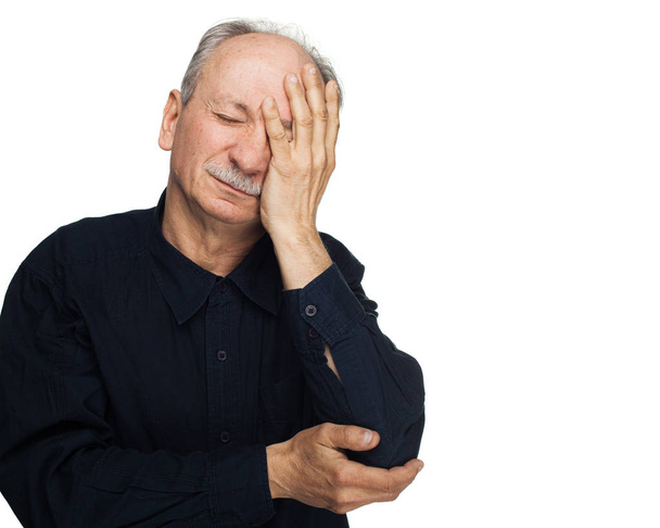 Idős ember szenved fejfájástól - Fotó, kép
