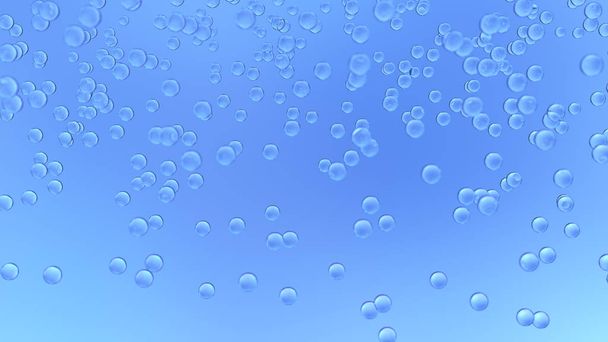 Açık mavi arka planda yükselen Soyut Bubbles - Fotoğraf, Görsel