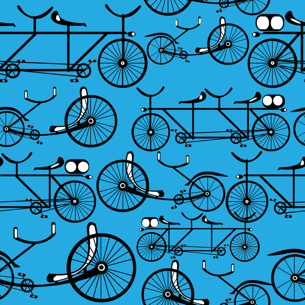 Seamless pattern retro bicycle - Вектор,изображение