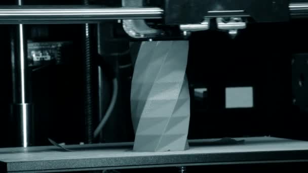 Funziona la stampante 3D. Modellazione di deposizione fusa, FDM. Stampante 3D - Filmati, video