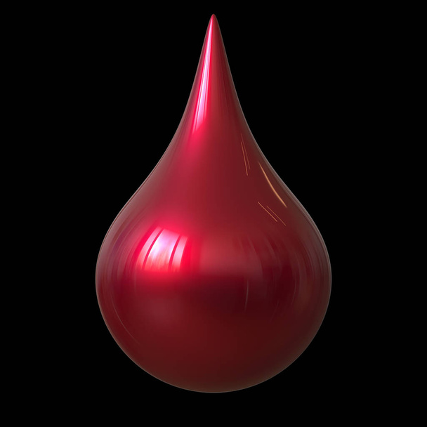 Drop blood red abstract droplet form closeup macro - Photo, Image