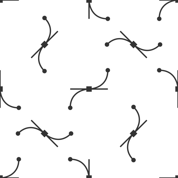Szara ikona krzywej Beziera na białym tle bez szwu. Ikona narzędzia Pióro. Ilustracja wektorowa - Wektor, obraz