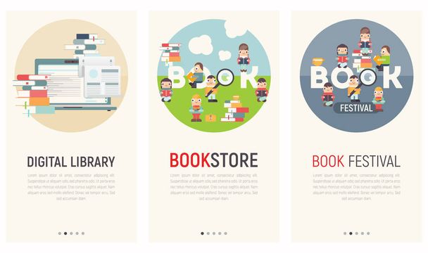 Bookstore Mobile App  - Vector, Image