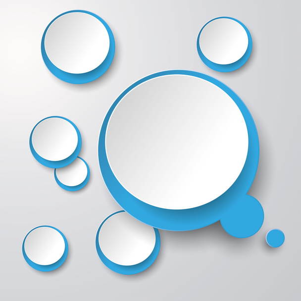 Blue White Thought Bubble With Circles 2 - Vector, imagen