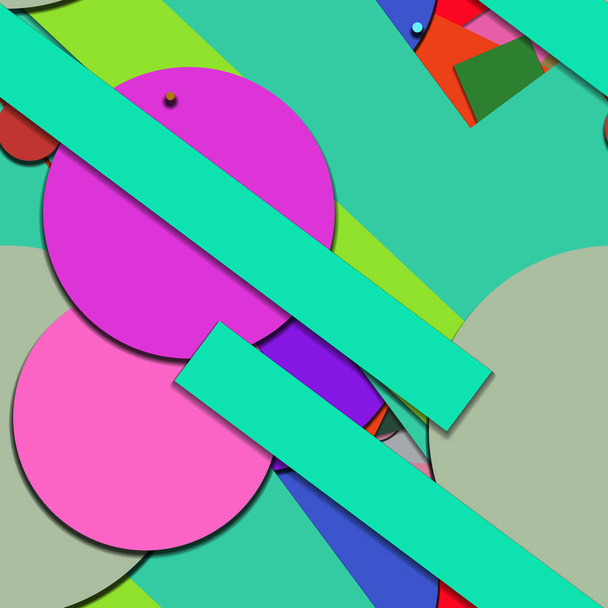farbenfroher, nahtloser Hintergrund mit geometrischen Formen - Foto, Bild