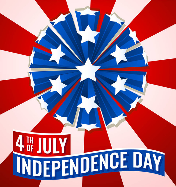 4th of July Independence Day Flag Banner Vector illustration - Vector, afbeelding