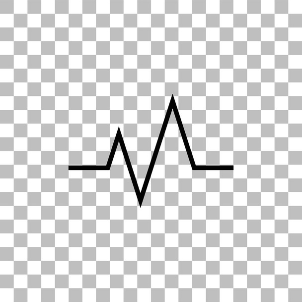 Heart beat cardiogram icon flat - Vector, Image