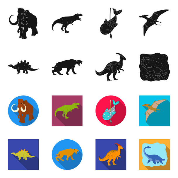 Isolated object of animal and character symbol. Set of animal and ancient  vector icon for stock. - Вектор,изображение