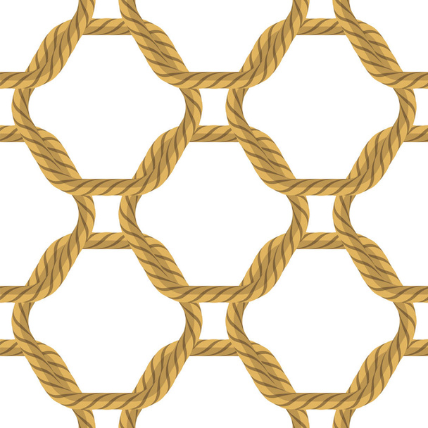 Rope Seamless Pattern on White Backround - Vector, Image