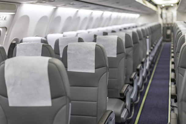 Perspective view of empty aircraft seats - Photo, Image