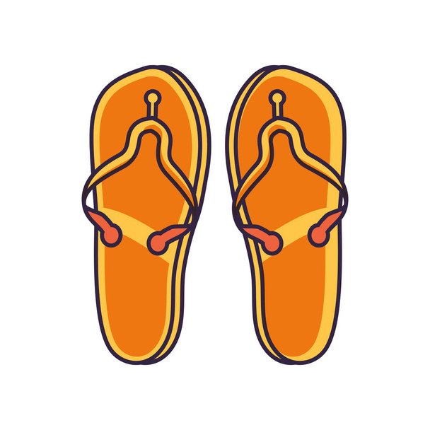 summer flip flops accessory isolated icon - Vektori, kuva