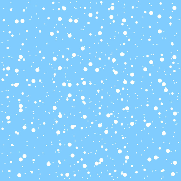 Caída de nieve blanca, patrón sin costuras de invierno, plantilla de diseño de póster, ilustración vectorial - Vector, Imagen