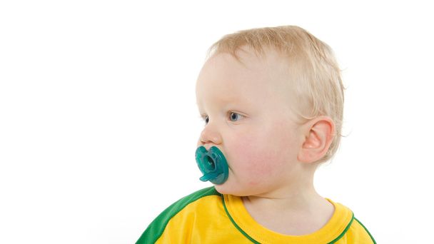 Baby boy with pacifier - 写真・画像